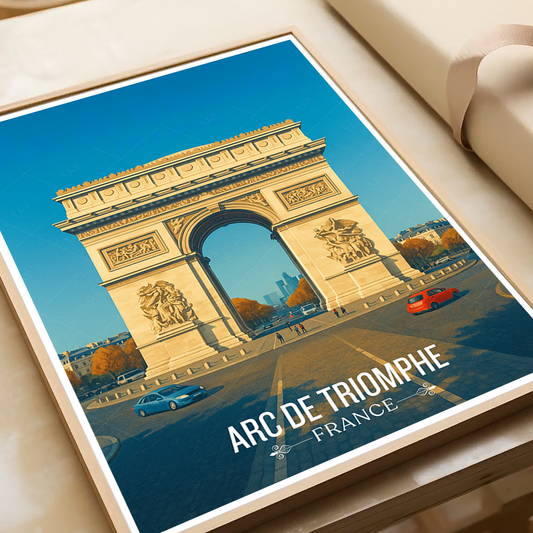 Arch of Triumph of the Star - France - Travel Art Wall Deco Poster - Art Print - Travel Art Poster