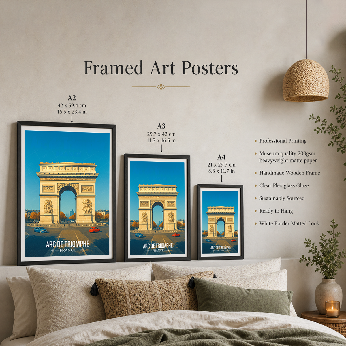 Arch of Triumph of the Star - France - Travel Art Wall Deco Poster - Art Print - Travel Art Poster