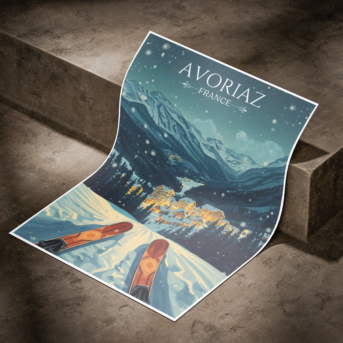 Avoréaz - France - Travel Art Wall Deco Poster - Art Print - Travel Art Poster
