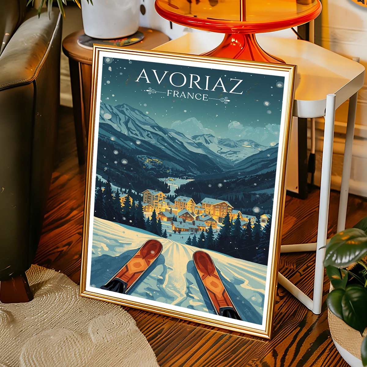 Avoréaz - France - Travel Art Wall Deco Poster - Art Print - Travel Art Poster