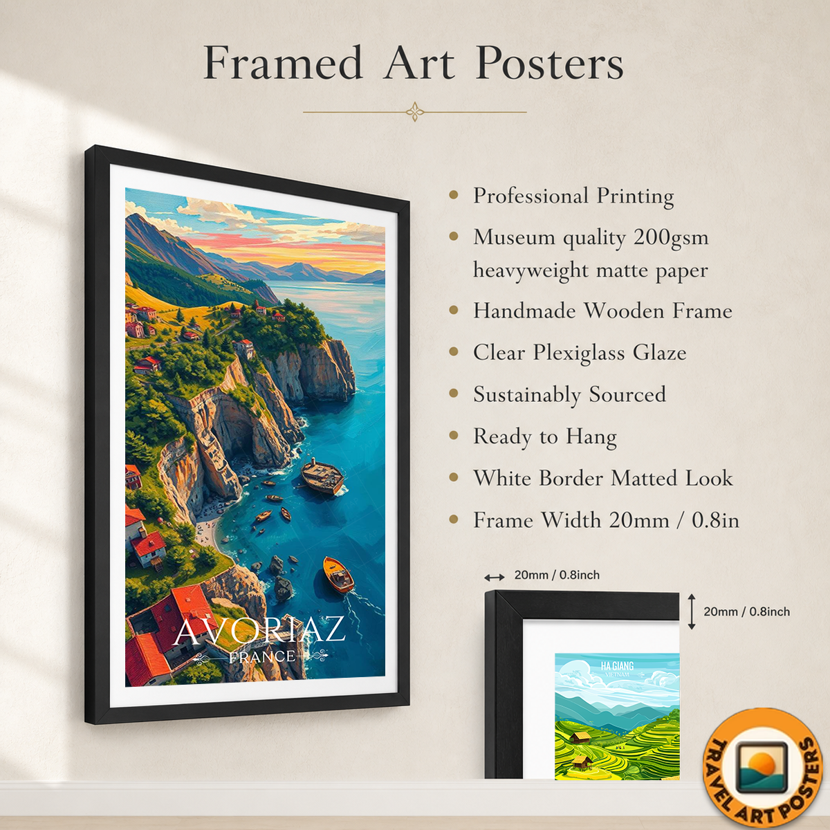 Saint-Tropez de Neige - France - Travel Art Wall Deco Poster - Art Print - Travel Art Poster