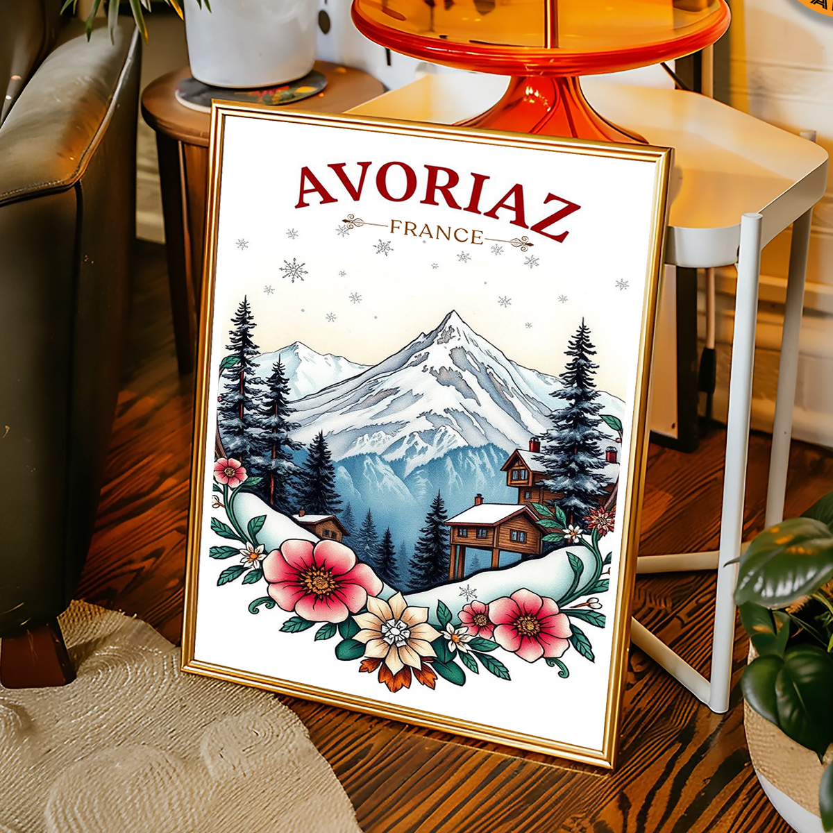 Les Portes du Soleil - France - Travel Art Wall Deco Poster - Art Print - Travel Art Poster