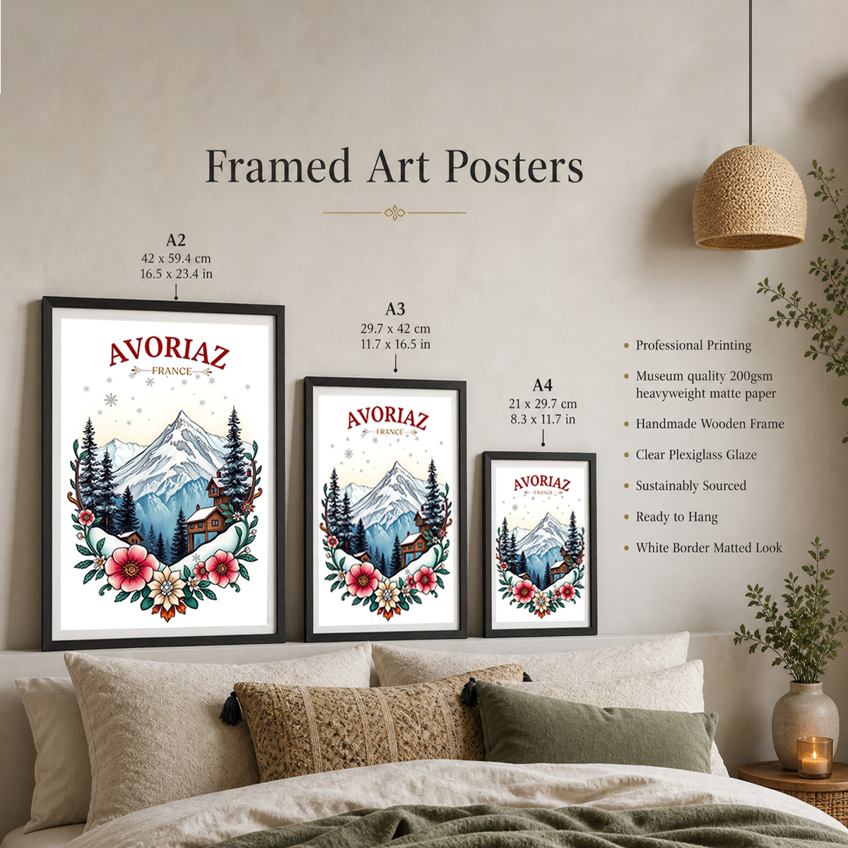 Les Portes du Soleil - France - Travel Art Wall Deco Poster - Art Print - Travel Art Poster