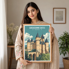 Carcassonne Castle - France - Travel Art Wall Deco Poster - Art Print - Travel Art Poster