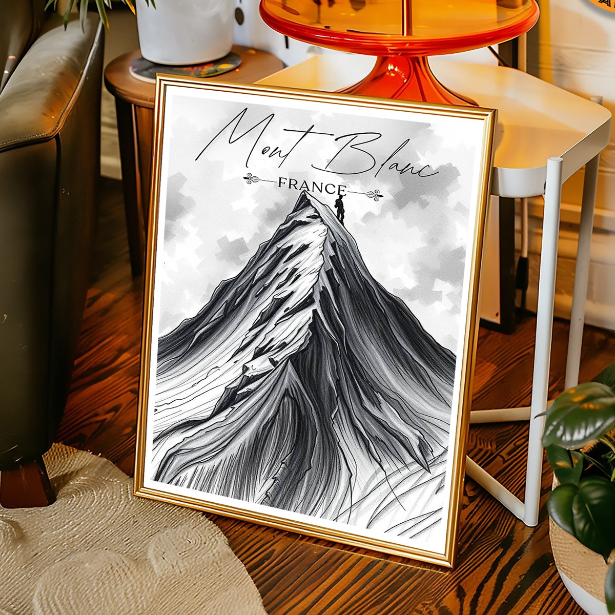 The White Lady Chamonix - France - Travel Art Wall Deco Poster - Art Print - Travel Art Poster