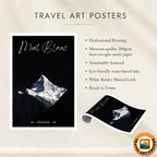 Mont Blanc - France - Travel Art Wall Deco Poster - Art Print - Travel Art Poster