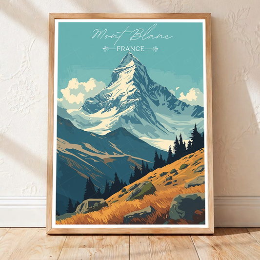 Place Of Chamois - France - Travel Art Wall Deco Poster - Art Print - Travel Art Poster