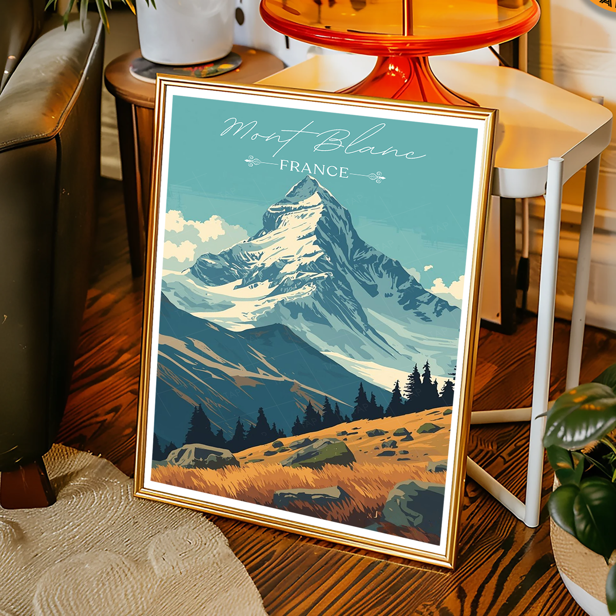 Place Of Chamois - France - Travel Art Wall Deco Poster - Art Print - Travel Art Poster
