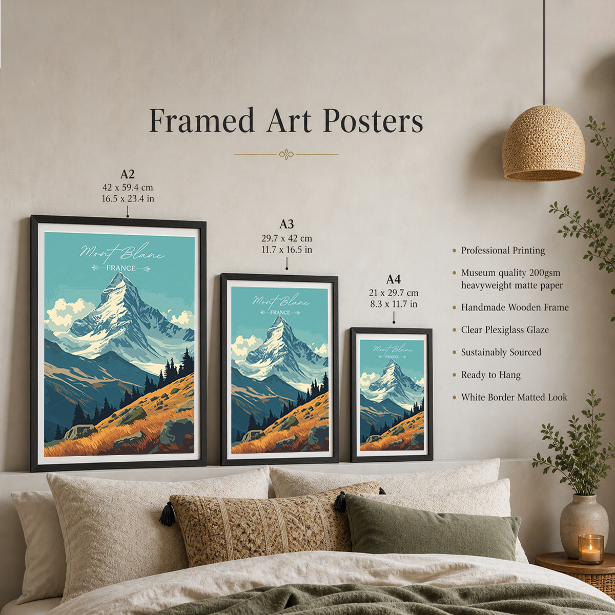 Place Of Chamois - France - Travel Art Wall Deco Poster - Art Print - Travel Art Poster