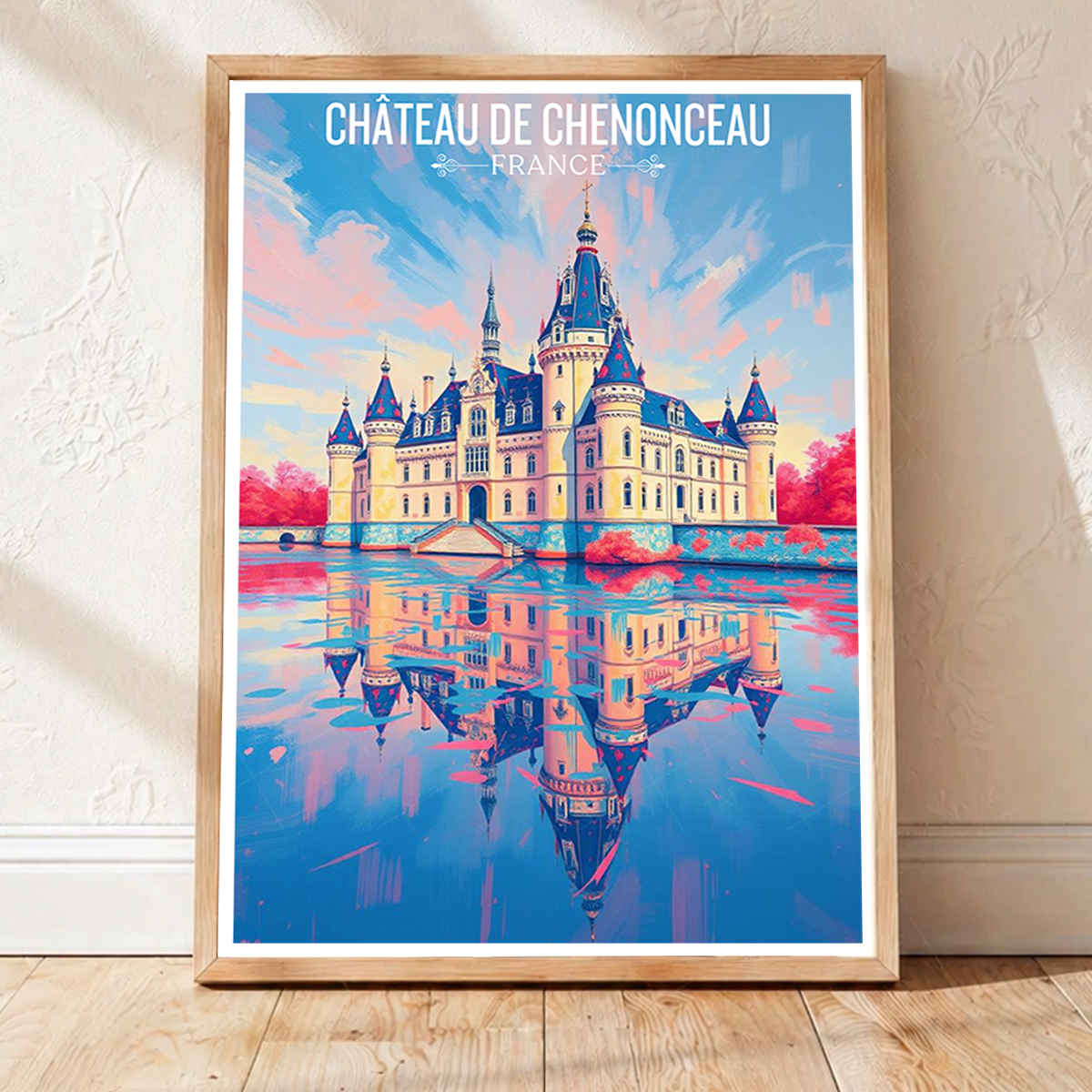 Château de Chenonceau - France - Travel Art Wall Deco Poster - Art Print - Travel Art Poster