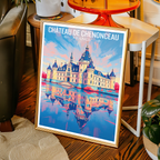 Château de Chenonceau - France - Travel Art Wall Deco Poster - Art Print - Travel Art Poster