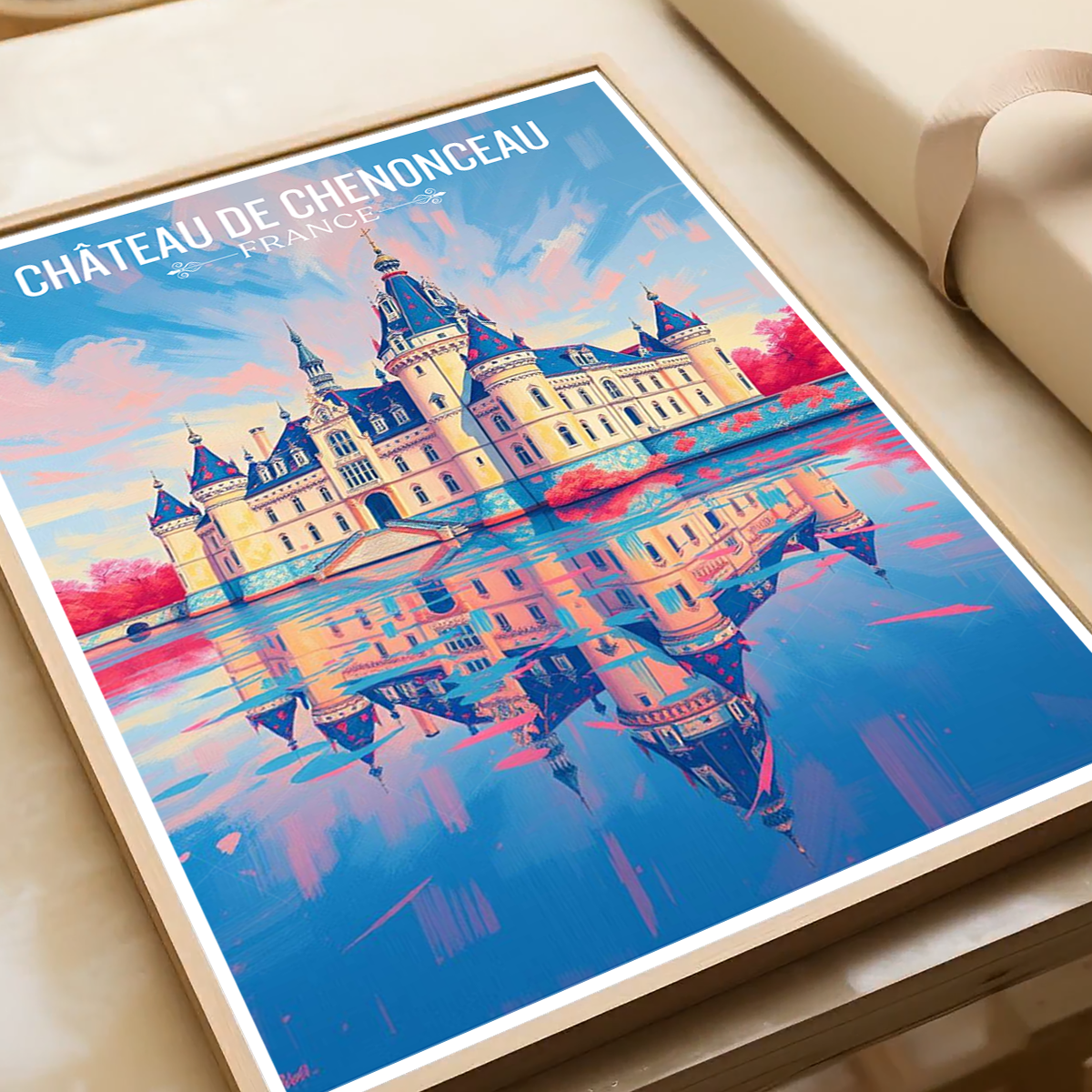 Château de Chenonceau - France - Travel Art Wall Deco Poster - Art Print - Travel Art Poster