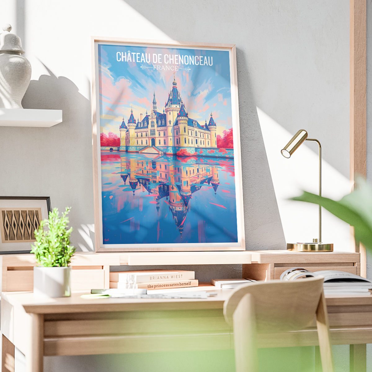 Château de Chenonceau - France - Travel Art Wall Deco Poster - Art Print - Travel Art Poster