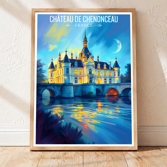 Château des Dames - France - Travel Art Wall Deco Poster - Art Print - Travel Art Poster