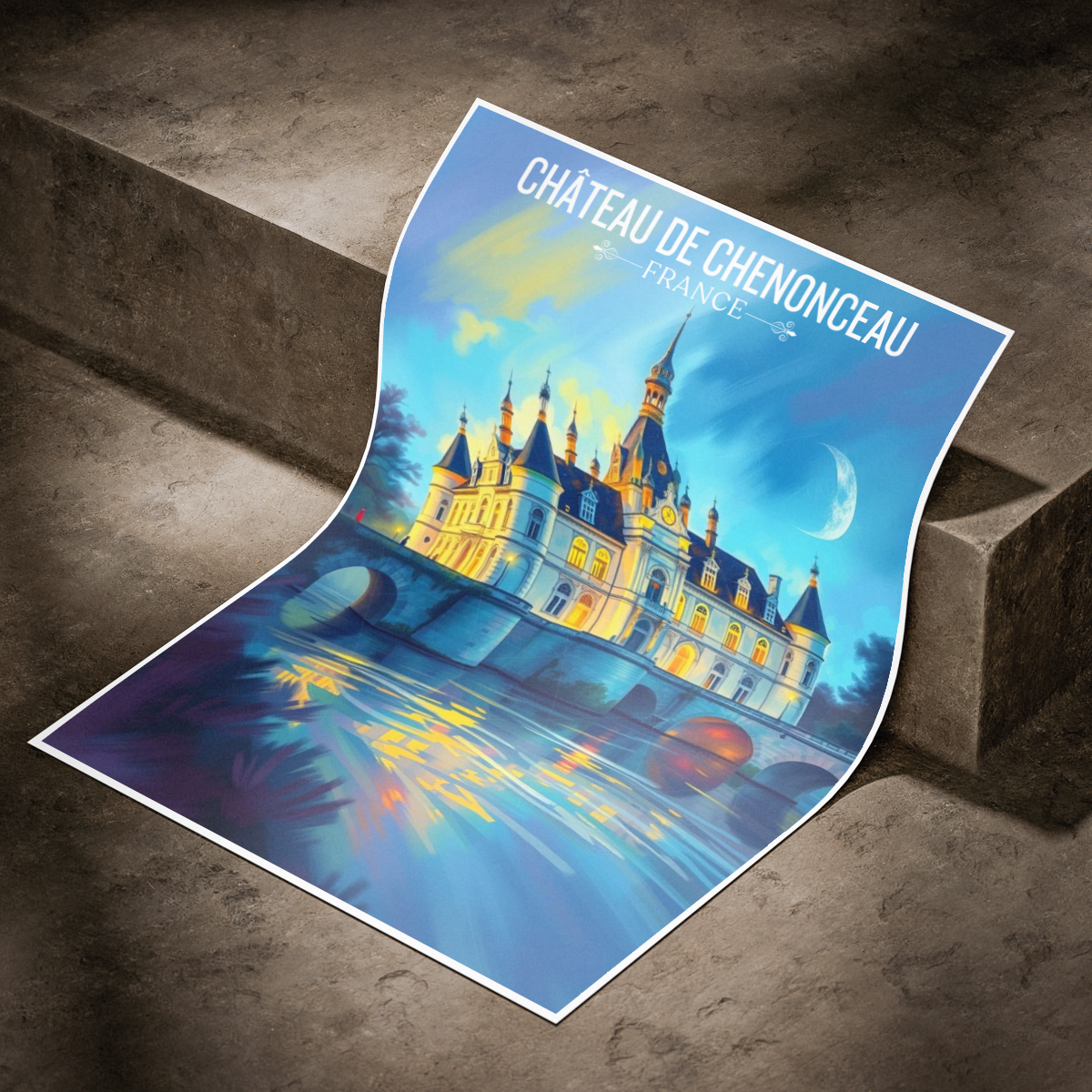 Château des Dames - France - Travel Art Wall Deco Poster - Art Print - Travel Art Poster