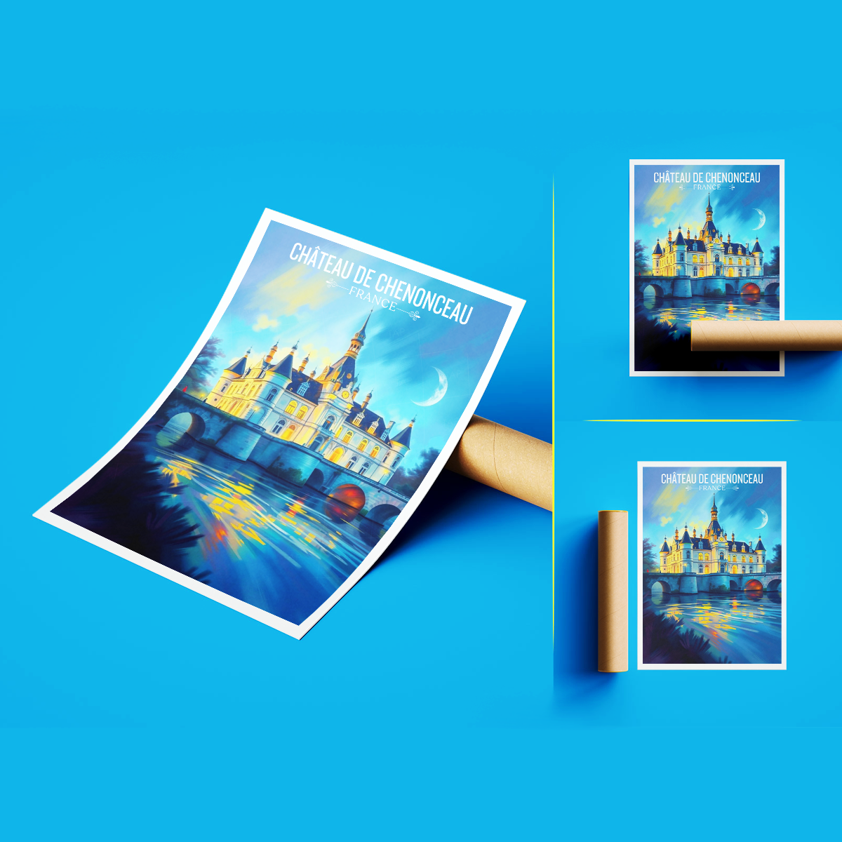 Château des Dames - France - Travel Art Wall Deco Poster - Art Print - Travel Art Poster