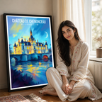 Château des Dames - France - Travel Art Wall Deco Poster - Art Print - Travel Art Poster