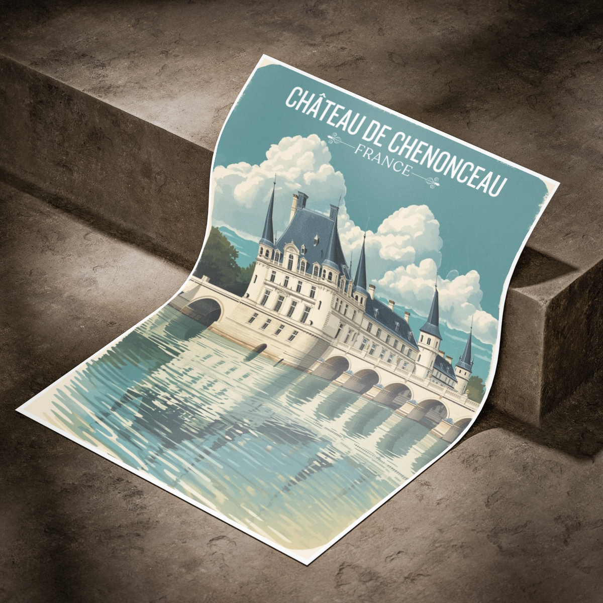 Ladies' Castle - France - Travel Art Wall Deco Poster - Art Print - Travel Art Poster