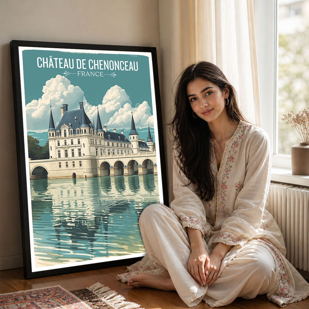 Ladies' Castle - France - Travel Art Wall Deco Poster - Art Print - Travel Art Poster