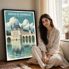 Ladies' Castle - France - Travel Art Wall Deco Poster - Art Print - Travel Art Poster