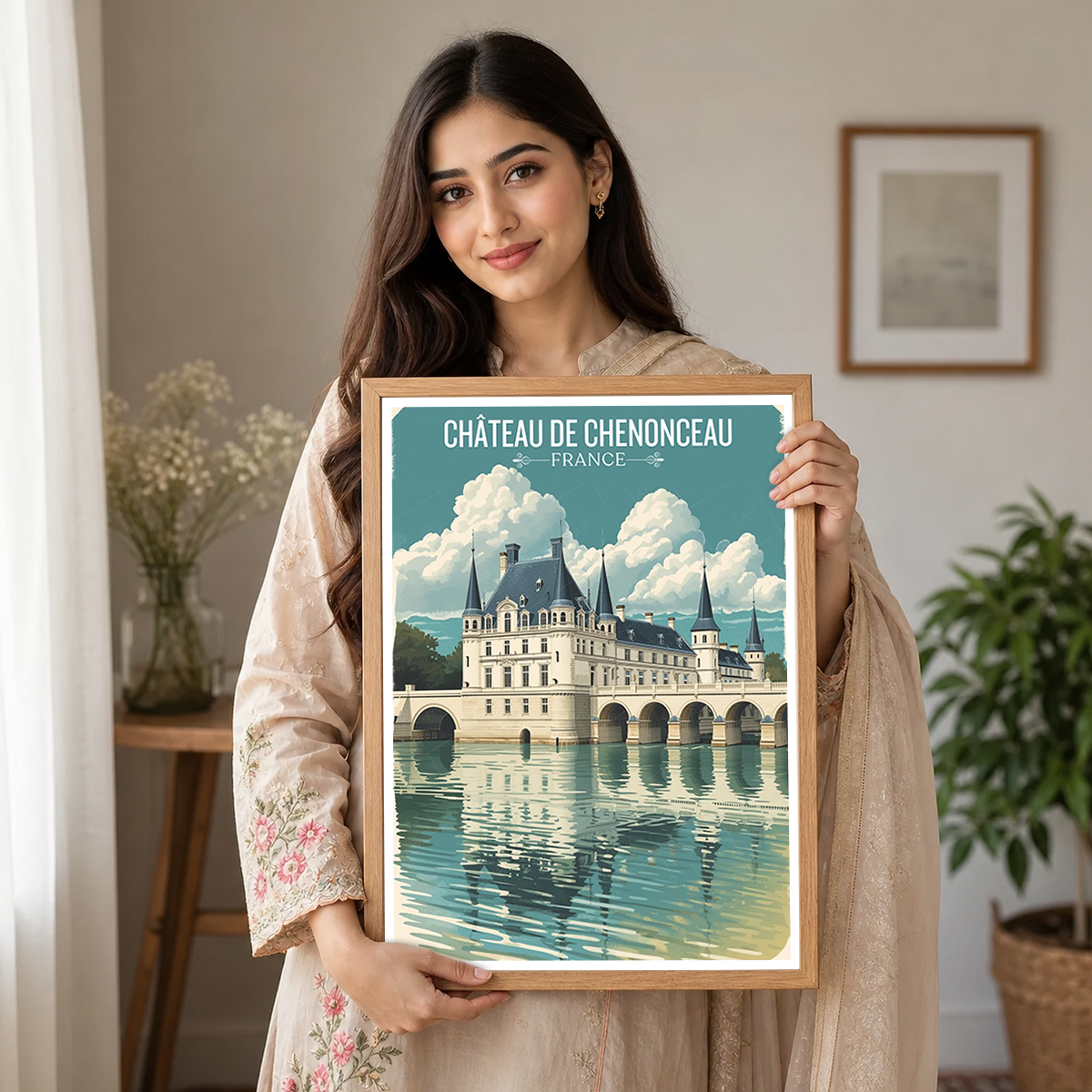 Ladies' Castle - France - Travel Art Wall Deco Poster - Art Print - Travel Art Poster