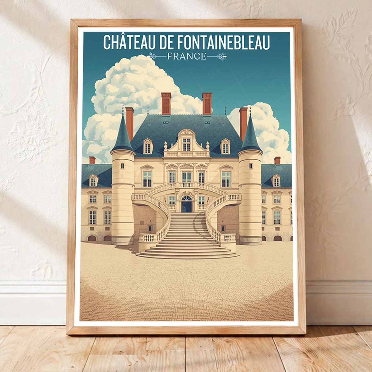 Château de Fontainebleau - France - Travel Art Wall Deco Poster - Art Print - Travel Art Poster