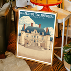 Château de Fontainebleau - France - Travel Art Wall Deco Poster - Art Print - Travel Art Poster