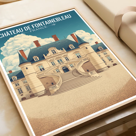 Château de Fontainebleau - France - Travel Art Wall Deco Poster - Art Print - Travel Art Poster
