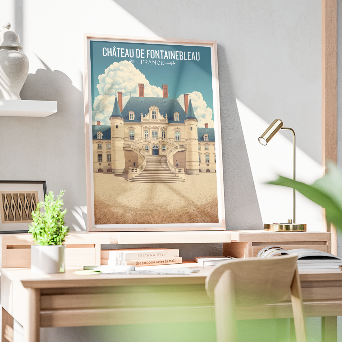 Château de Fontainebleau - France - Travel Art Wall Deco Poster - Art Print - Travel Art Poster