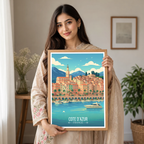 Cote Dazur - France - Travel Art Wall Deco Poster - Art Print - Travel Art Poster