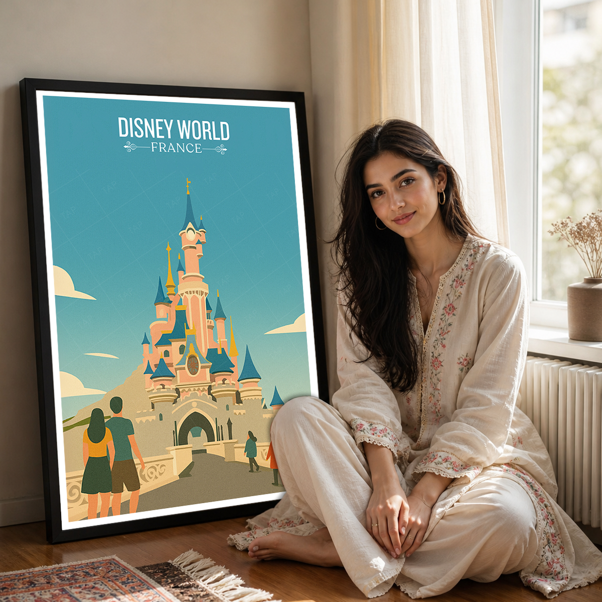 Disney World - France - Travel Art Wall Deco Poster - Art Print - Travel Art Poster