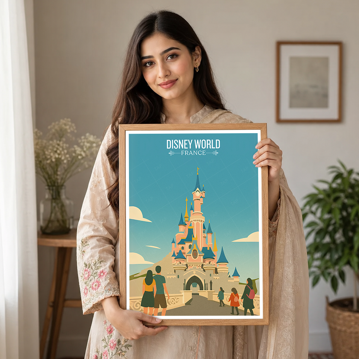 Disney World - France - Travel Art Wall Deco Poster - Art Print - Travel Art Poster