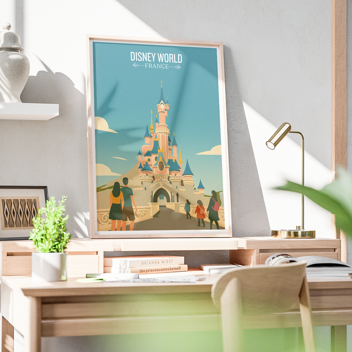 Disney World - France - Travel Art Wall Deco Poster - Art Print - Travel Art Poster