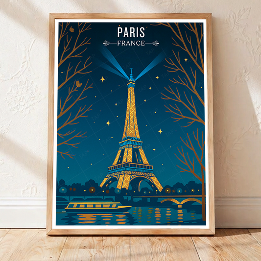 Eiffel Tower - France - Travel Art Wall Deco Poster - Art Print - Travel Art Poster