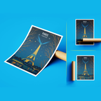 Eiffel Tower - France - Travel Art Wall Deco Poster - Art Print - Travel Art Poster