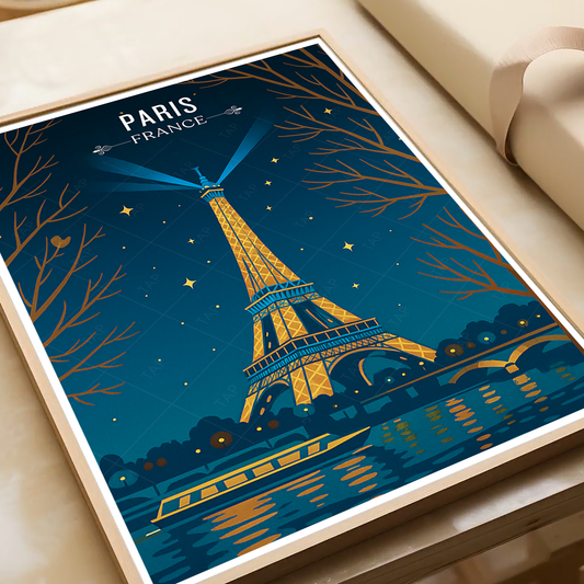 Eiffel Tower - France - Travel Art Wall Deco Poster - Art Print - Travel Art Poster