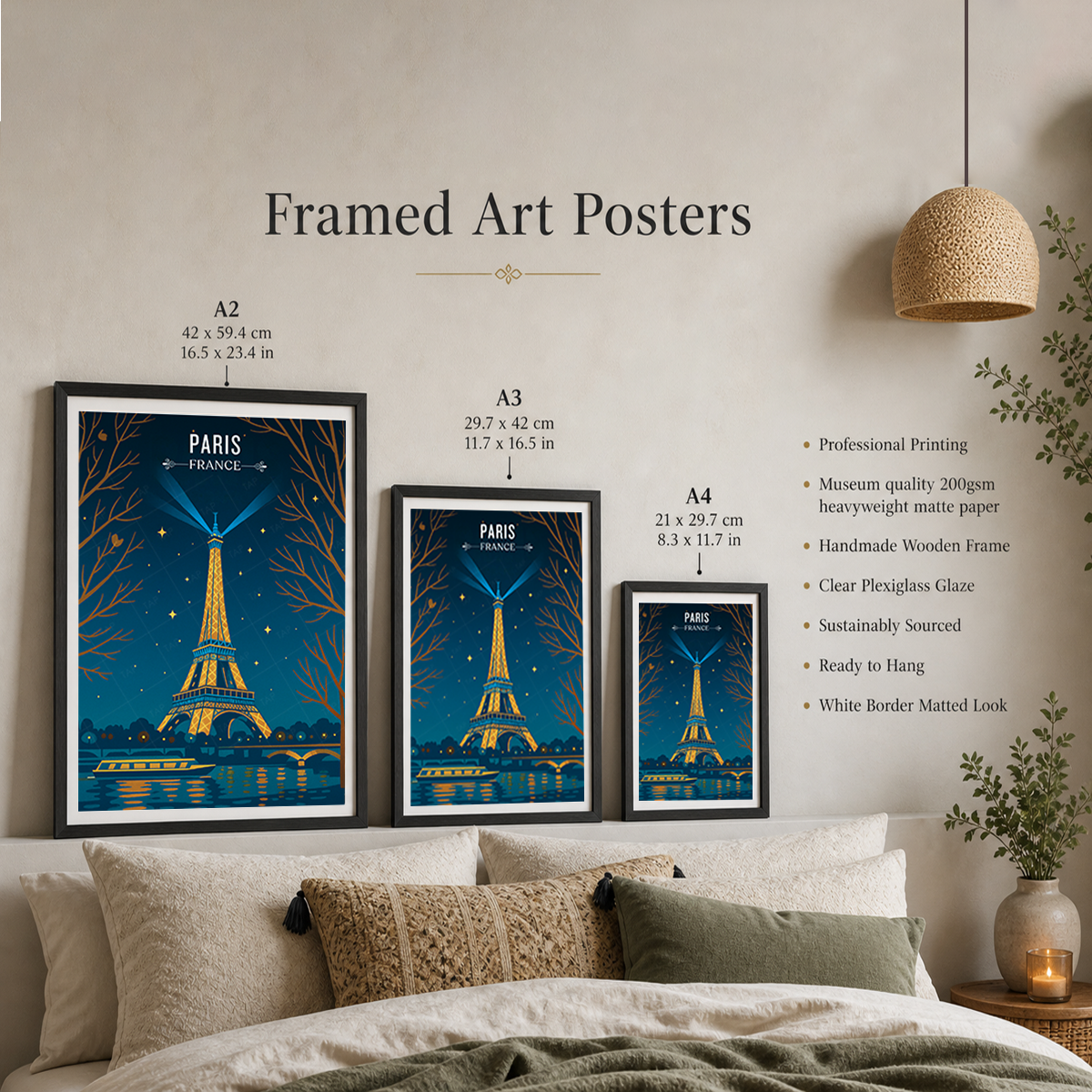 Eiffel Tower - France - Travel Art Wall Deco Poster - Art Print - Travel Art Poster