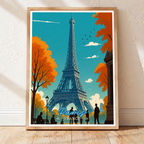 La Tour Eiffel - France - Travel Art Wall Deco Poster - Art Print - Travel Art Poster