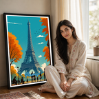La Tour Eiffel - France - Travel Art Wall Deco Poster - Art Print - Travel Art Poster