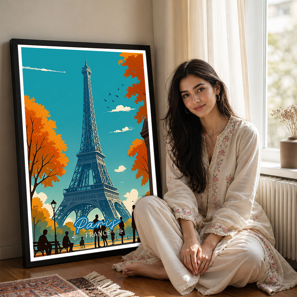 La Tour Eiffel - France - Travel Art Wall Deco Poster - Art Print - Travel Art Poster
