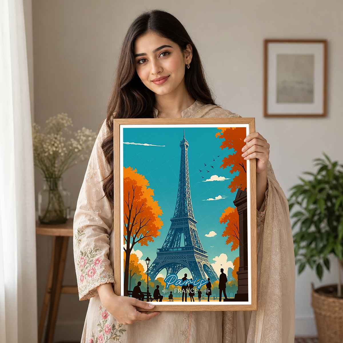 La Tour Eiffel - France - Travel Art Wall Deco Poster - Art Print - Travel Art Poster