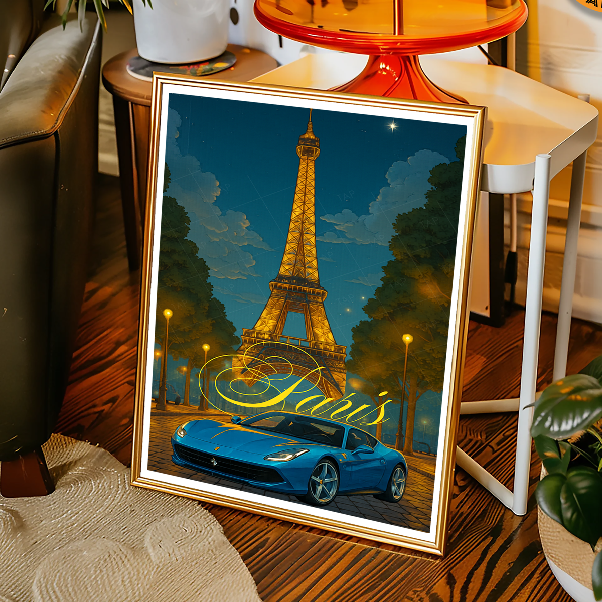 The Red Woman - France - Travel Art Wall Deco Poster - Art Print - Travel Art Poster