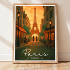 Mr. Eiffel's Tower - France - Travel Art Wall Deco Poster - Art Print - Travel Art Poster