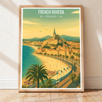 French Riviera - France - Travel Art Wall Deco Poster - Art Print - Travel Art Poster