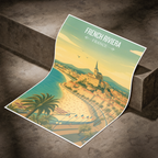 French Riviera - France - Travel Art Wall Deco Poster - Art Print - Travel Art Poster