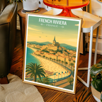 French Riviera - France - Travel Art Wall Deco Poster - Art Print - Travel Art Poster
