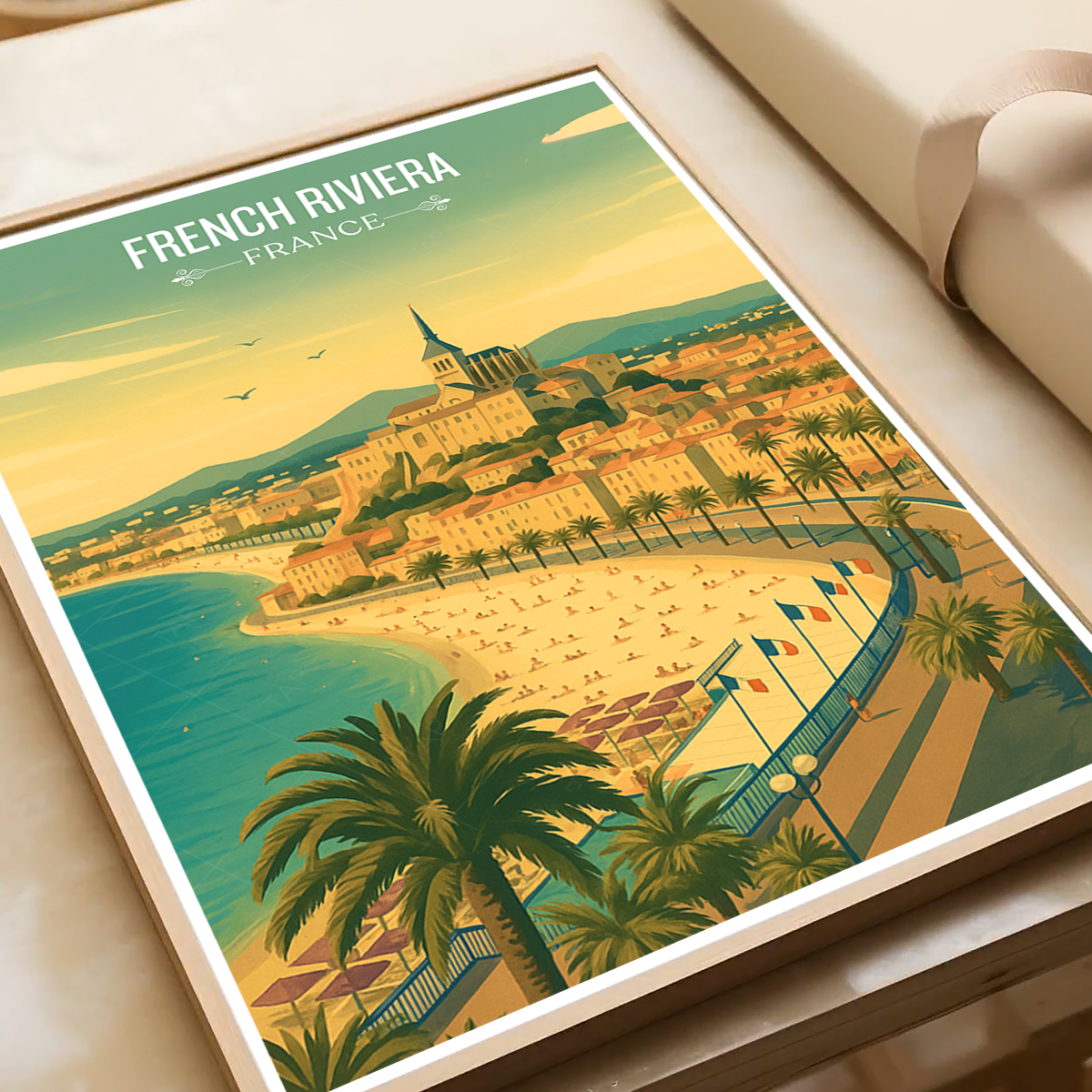 French Riviera - France - Travel Art Wall Deco Poster - Art Print - Travel Art Poster
