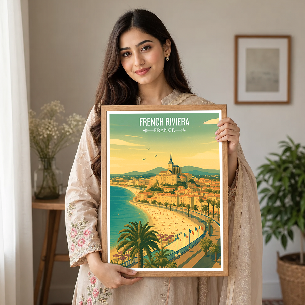 French Riviera - France - Travel Art Wall Deco Poster - Art Print - Travel Art Poster