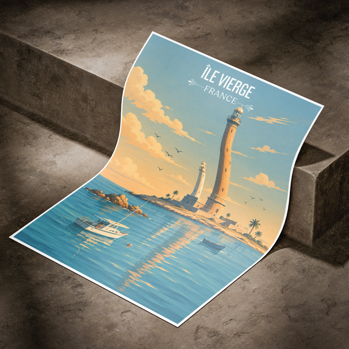 Île Vierge - France - Travel Art Wall Deco Poster - Art Print - Travel Art Poster