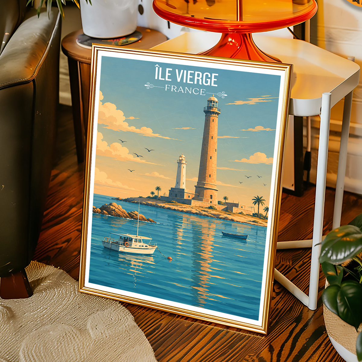 Île Vierge - France - Travel Art Wall Deco Poster - Art Print - Travel Art Poster